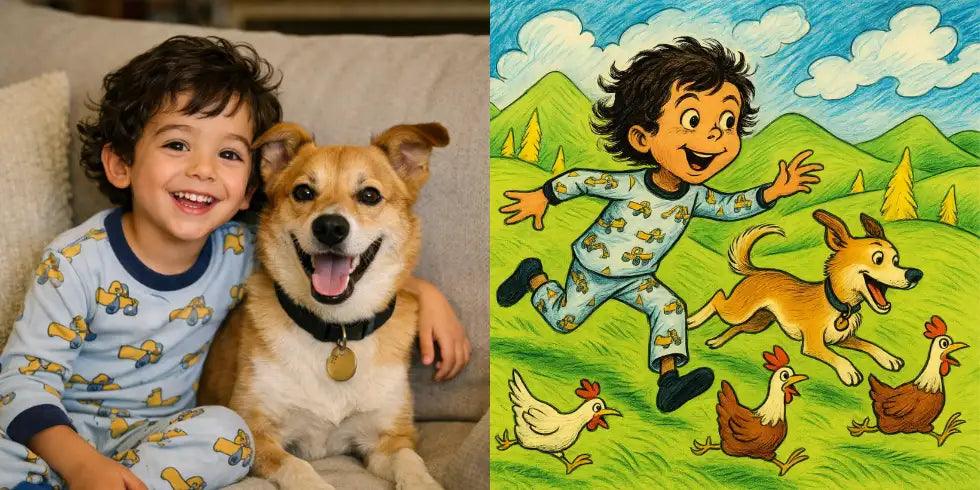 AI-generated storybooks with uploaded photos: child's photograph transforms into professional anime illustrated character