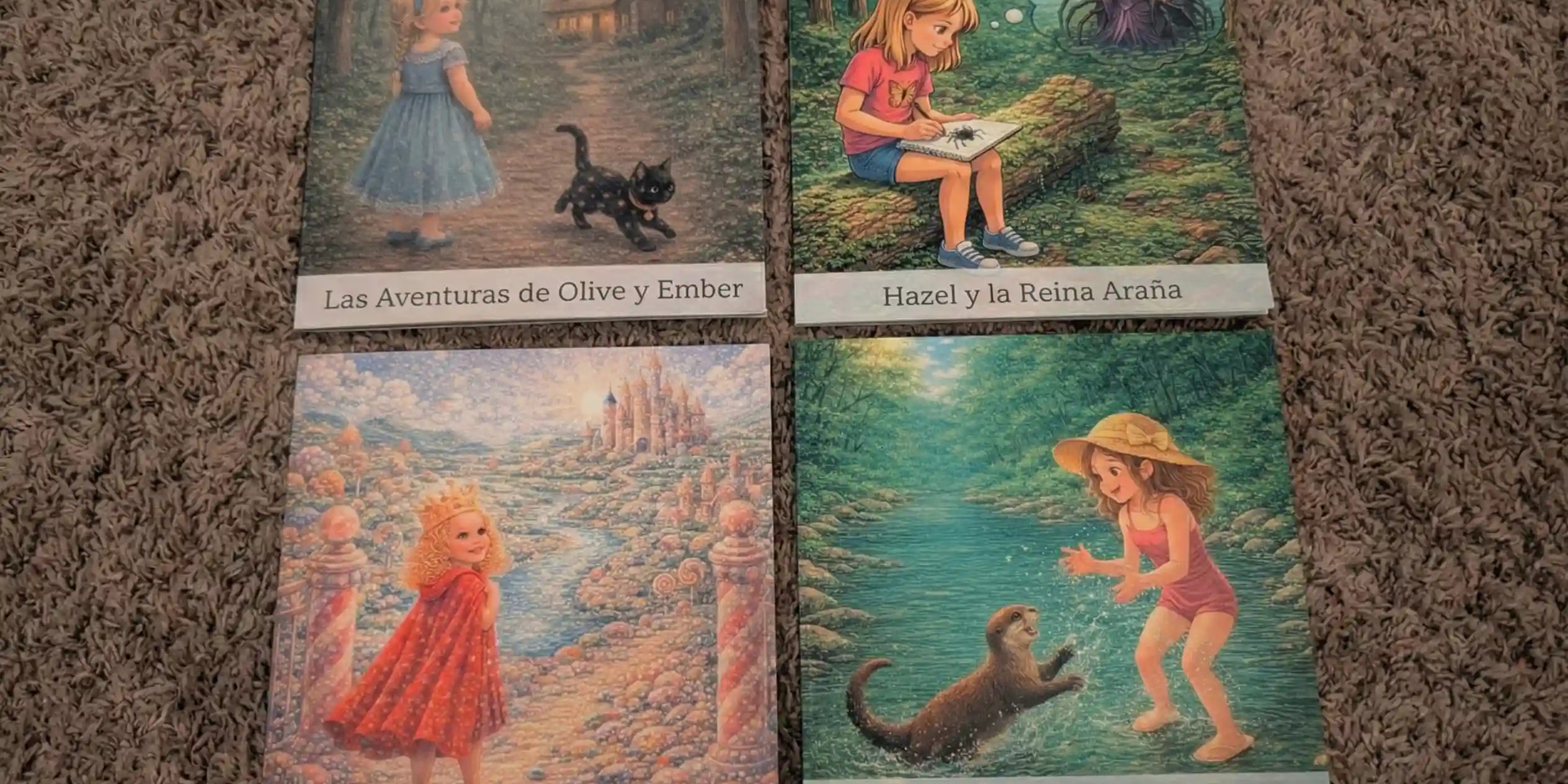Bilingual child reading personalized storybook in Spanish featuring themselves as the main character